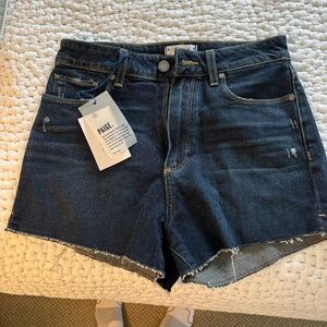 PAIGE Dark Wash Denim Jean Shorts